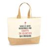Tote Bag En Jute - PLANETEE - Cheffe De Chantier Qui Déchire - Multicolore - Jute Naturel - Fabriqué En France