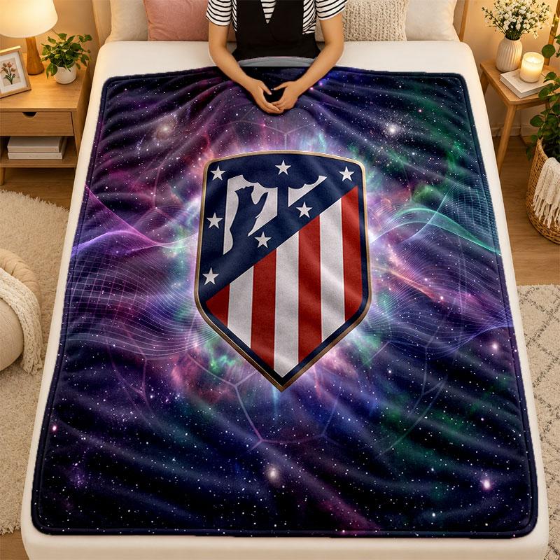 Flannel BlanketAtletico Madrid Warm Soft Throw Blanket for Indoor Sofa Bed Living Room Use