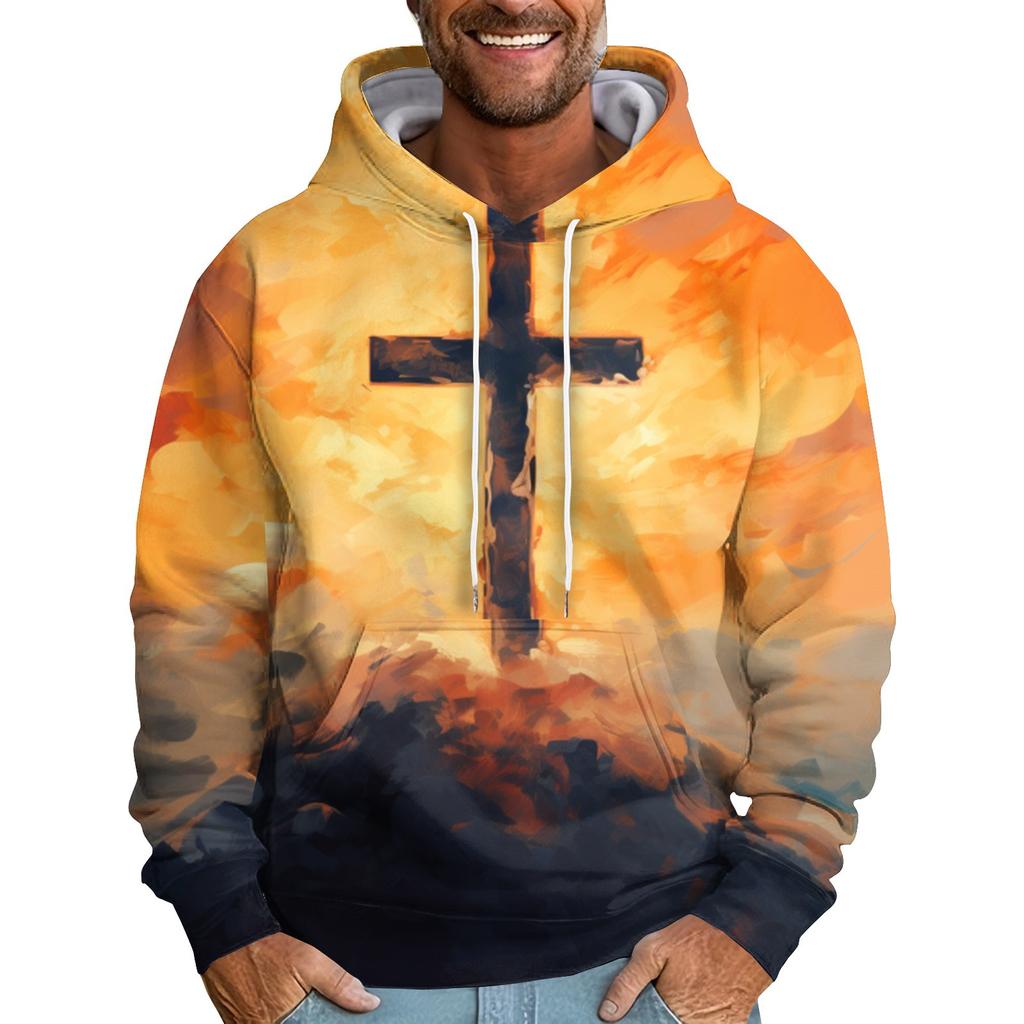 Мужская свободная толстовка с капюшоном с принтом, мужская повседневная модная спортивная толстовка