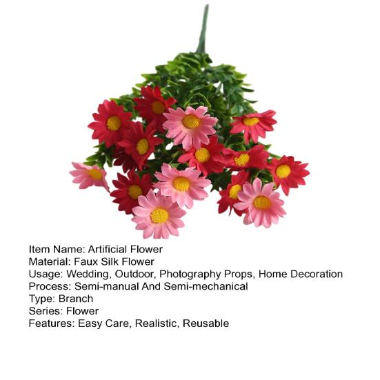 Искусственный цветок с зелеными листьями Реалистичный Устойчивый к УФ-лучам Поддельный шелковый букет цветов В помещении На открытом воздухе Сад Патио Балкон Домашнее украшение