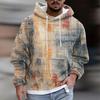 Men's Print Plush Warm Coat Fleece Sweater Casual Coat Pocket Sweater Autumn Winter Coat
