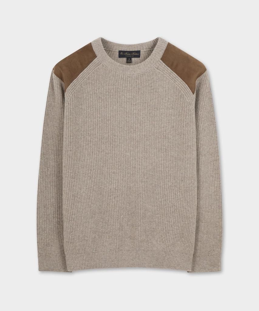BROOKS BROTHERS [Heritage] Patch Pullover Sweater (Beige) (Bbwrmhf412)