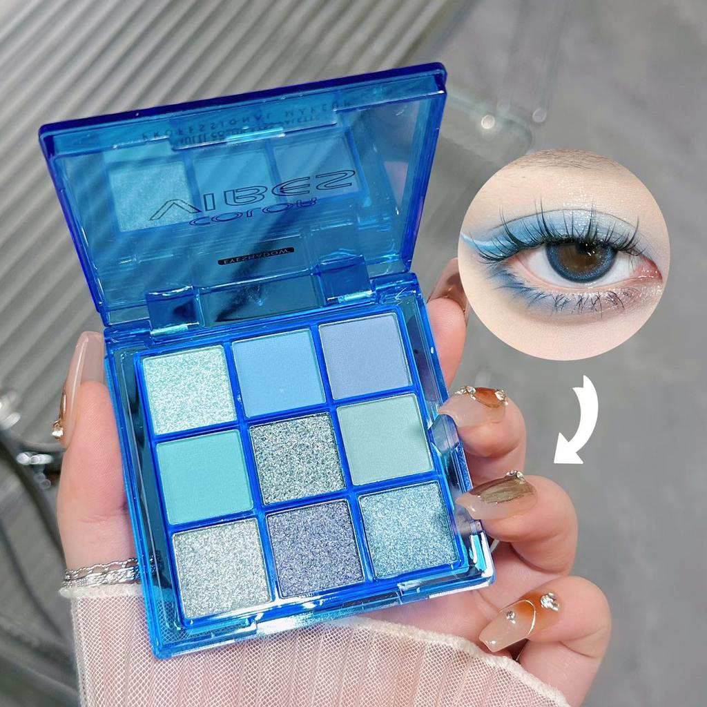 Blue 9-color Eye Shadow Is Sweat-proof Waterproof and Not Easy To Fade High-quality  Blue Makeup Cos Color Makeup