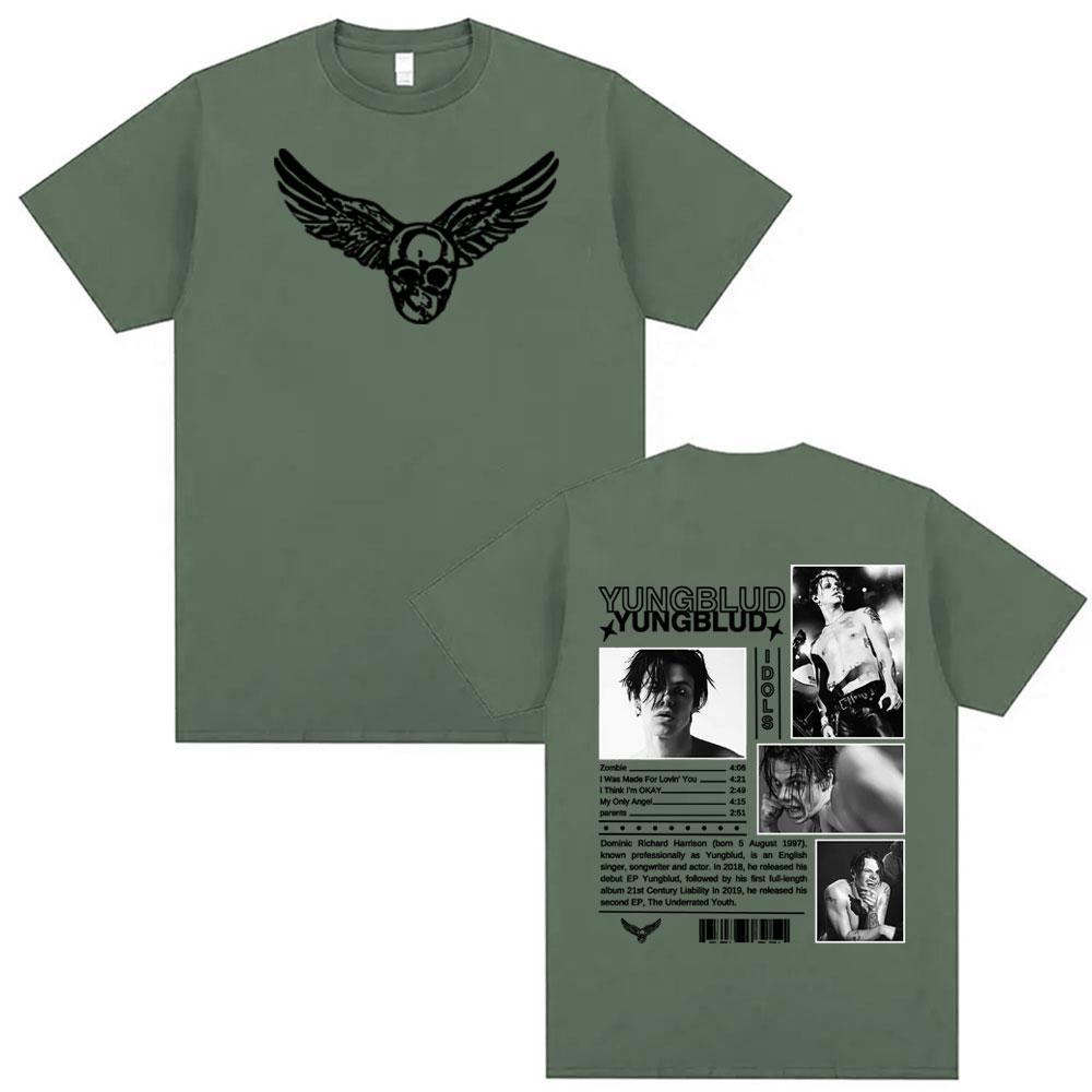 Singer Yungblud IDOLS Album Tour 2025 Cover TShirt Unisex Women Fashion Harajuk Hip Hop T Shirts Casual Hot Sale Tshirt Streetwear