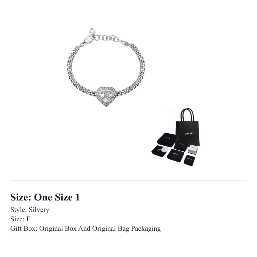 Chanel Браслеты из сплава, стразы, женские, серебристые ABB621-B14142-NR575