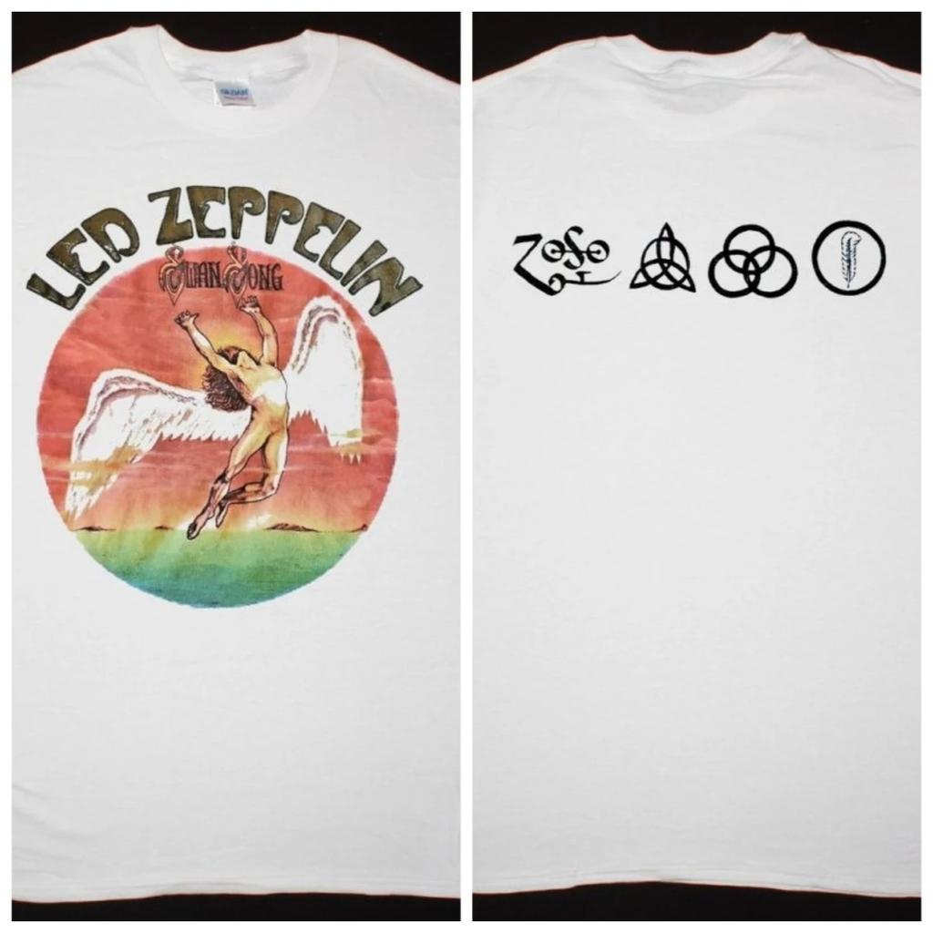 Led Zeppelin Икар Логотип Графический Унисекс Хлопок 2026 Лето Новый Мужской Рок Стиль Мода Уличная Одежда Футболка Уличная Мода Харадзюку Мода Оверсайз Топ