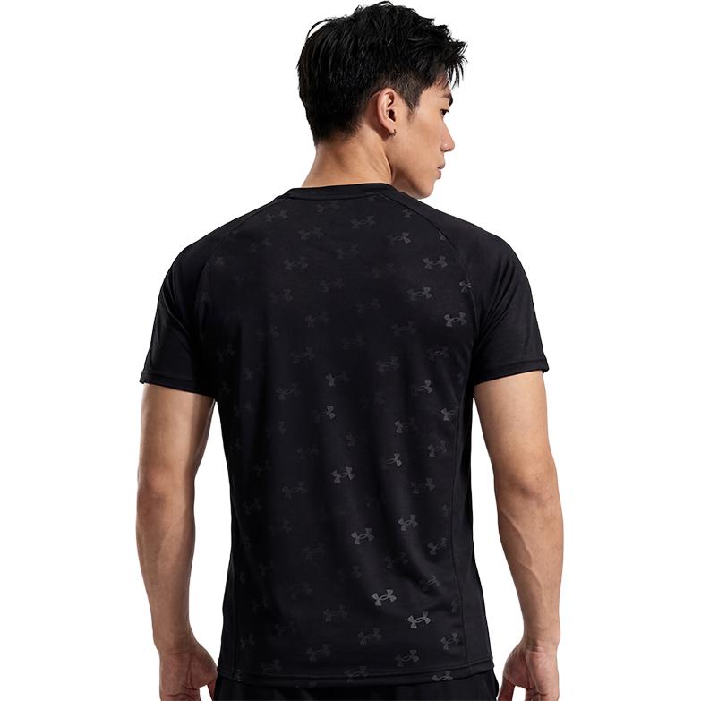 Under Armour Футболка с коротким рукавом для фитнеса, тренировок, бега, быстросохнущая, свободного кроя, с принтом, унисекс, топы, черная 21500531-001