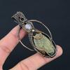 Green Opal & Moonstone Gemstone Handmade Copper Wire Wrap Jewelry Pendant For Love
