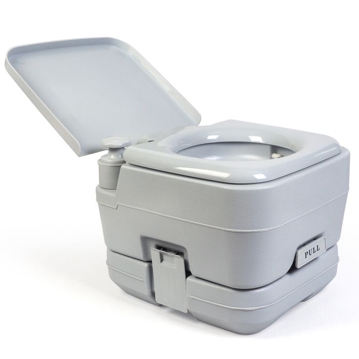 Toilette Portable Chimique pour Adultes 10L Camper, Camping, Auto Caravane WC Briebe Camp Compact Go WC1194 Gris