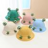 Cute Cartoon Frog Design Kids Bucket Hat Soft-brimmed Sun Screen Hat All-match Spring And Autumn