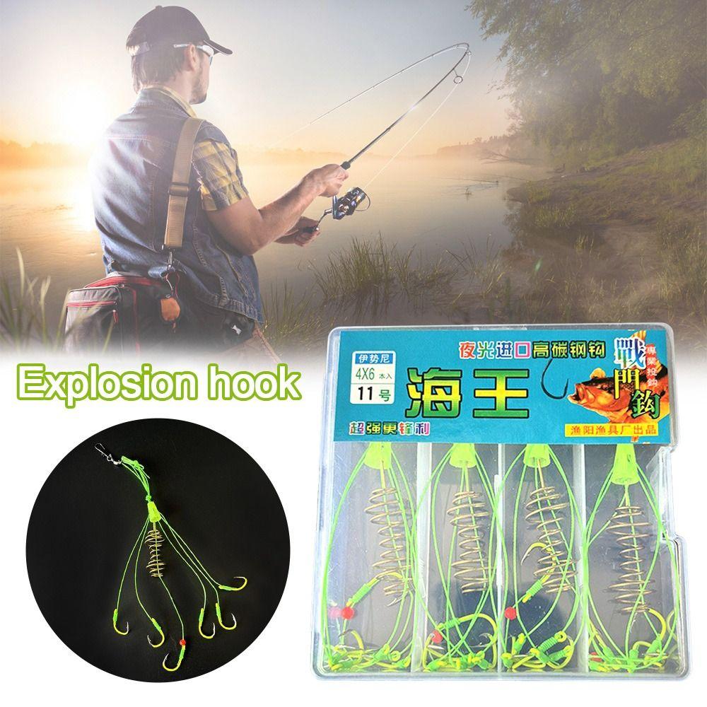 Метод Лидер Рыболовные крючки из углеродистой стали Рыболовный крючок с откидной лопастью Взрывная гирлянда крючков Рыбалка