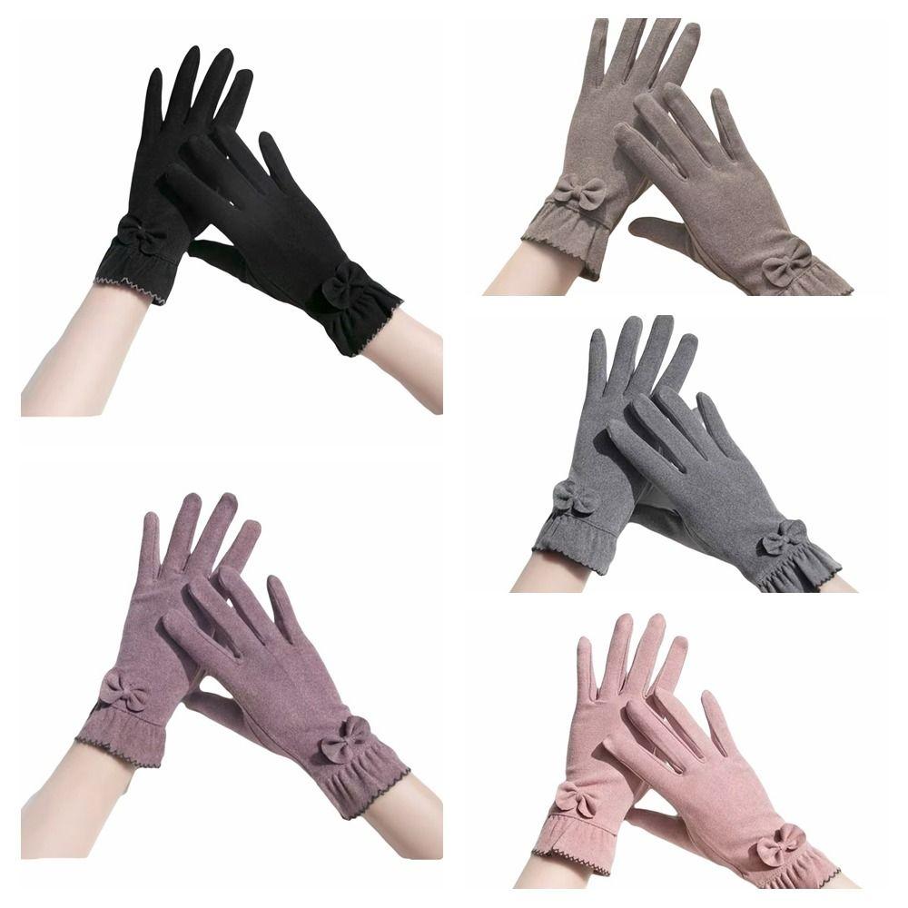 Full Finger Gloves Thickened Winter Mittens Temperament Suede Velvet Gloves Ladies