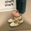 Retro Mary Jane Women's Shoes Spring and Summer 2024 New French Single Shoes with Skirt Square Head Shallow Mouth Soft Sole Evening Shoes