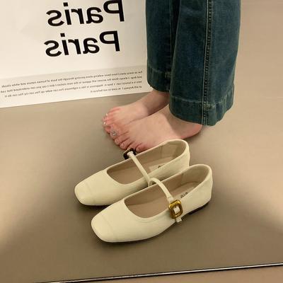 Женские туфли Мэри Джейн в стиле ретро весна и лето 2024 новые французские одинарные туфли с юбкой квадратный носок мелкий вырез мягкая подошва вечерние туфли