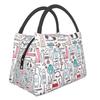 Doctors Nurse Print Cooler Bag Waterproof Oxford Cloth Portable Thermal Insulated Lunch Bags for Women Convenient Food Bags