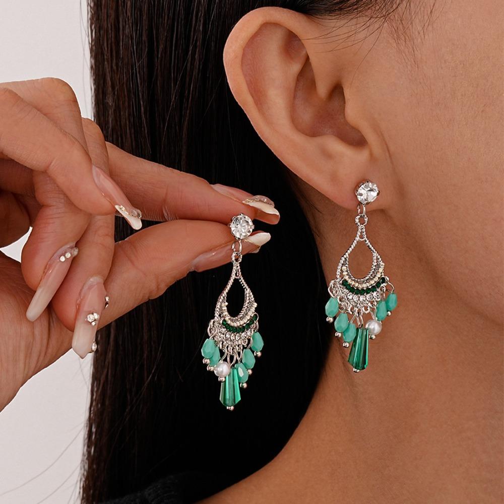 Bohemia Style Bohemian Crystal Earrings Zinc Zinc Alloy Crystal Earrings Pendant Beach