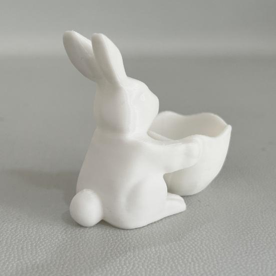 Пасхальная конфетница в виде пасхального кролика, напечатанная на 3D-принтере, блюдо для закусок в виде кролика, декоративная десертная ваза для орехов для пасхальной вечеринки, настольный домашний декор