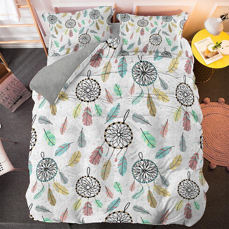 Dreamcatcher Duvet Cover Set Psychedelic Bohemian 3D Print King Queen Polyester Comforter Cover for Kids Boys Girls Bedding Set