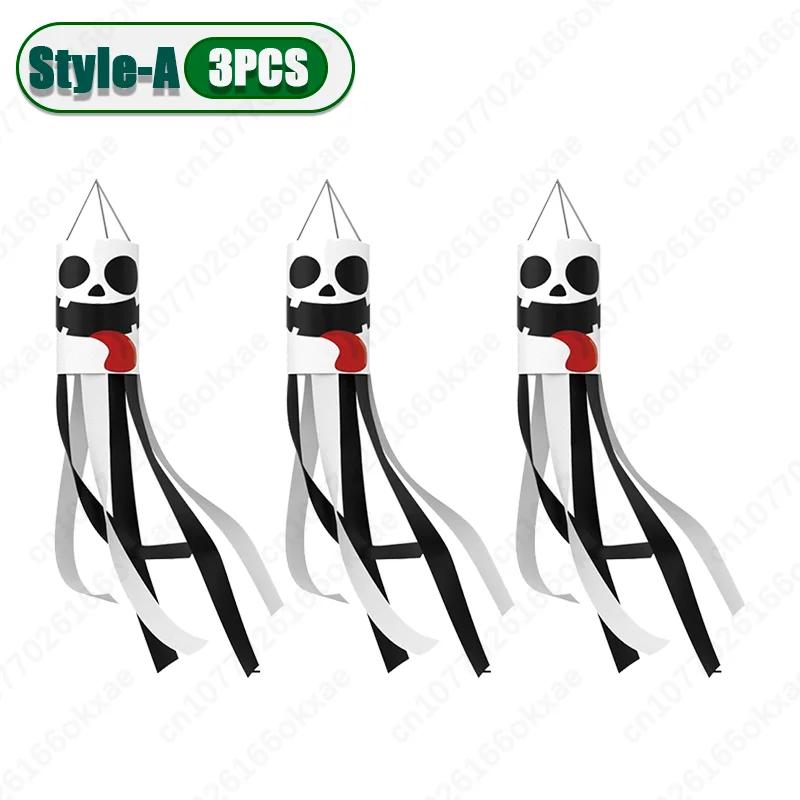 1-20PCS Halloween Ghost Windsock Flag Waterproof Hanging Outdoor Decorations for Yard Patio Garden Party Ghost Festival Supplies