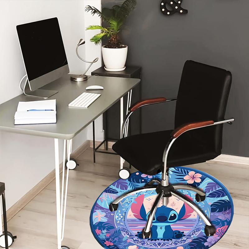 1pc Lilo and Stitch Tropical Mandala Round carpet, Made of Polyester,Perfect for Decorating Office Chairs, Living Rooms,fplt215