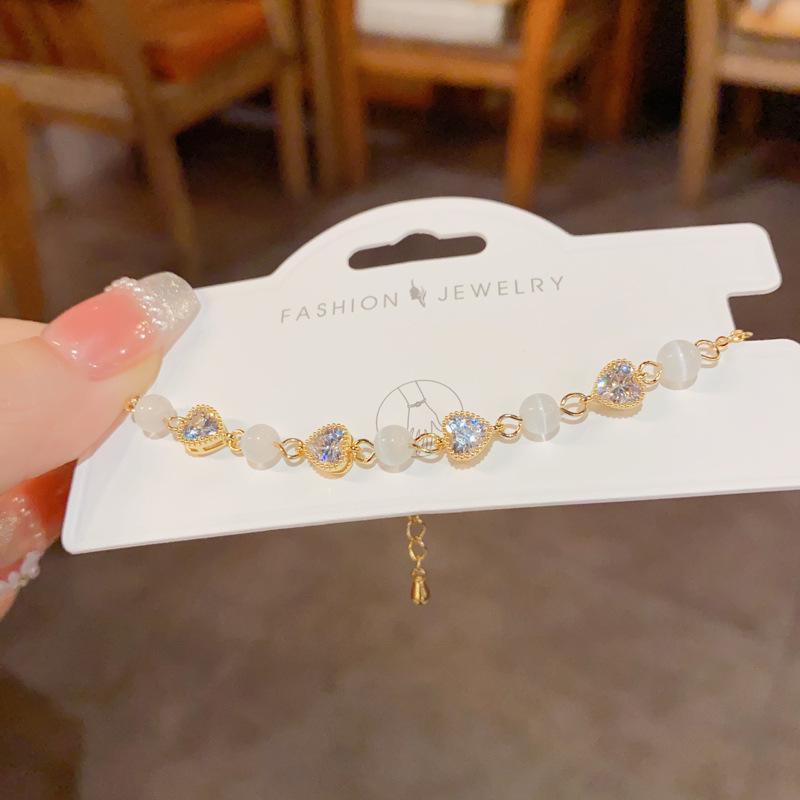 Нишевый женский браслет с сердцем из циркона - Универсальный, Милый, Простой ручной браслет