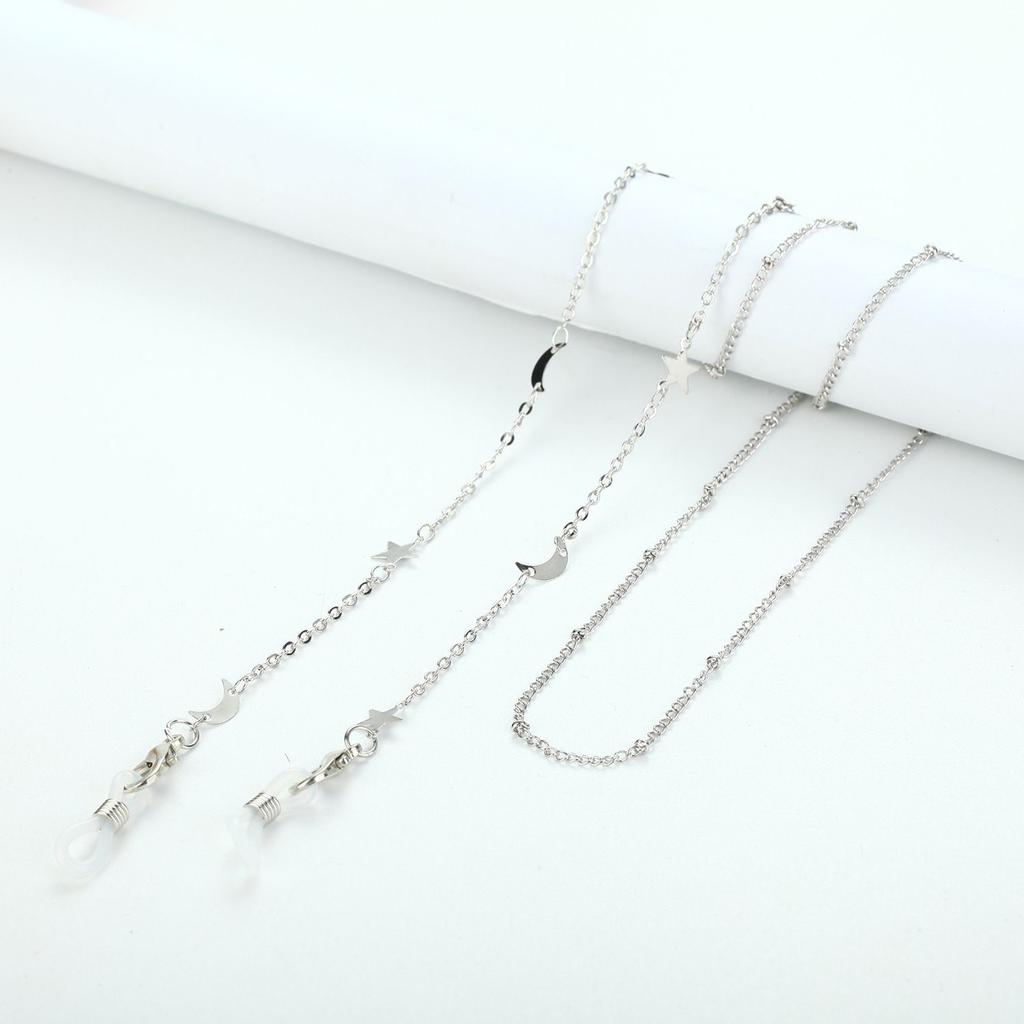 Metal Hangs Disc Neck Pearl Silver Color Sunglasses Chain Mask Lanyard Mask Holder Glasses Chain