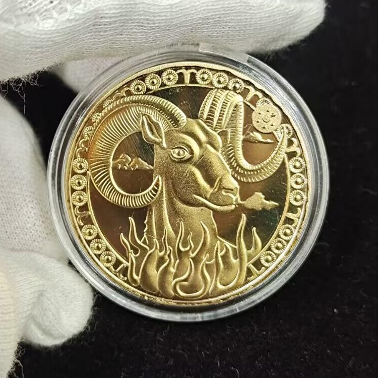 Двенадцать памятных медалей «Созвездие» Золотые монеты «Зубная фея» 12 поделок по знаку зодиака Европейские и американские монеты Монеты «Созвездие счастливого стража»