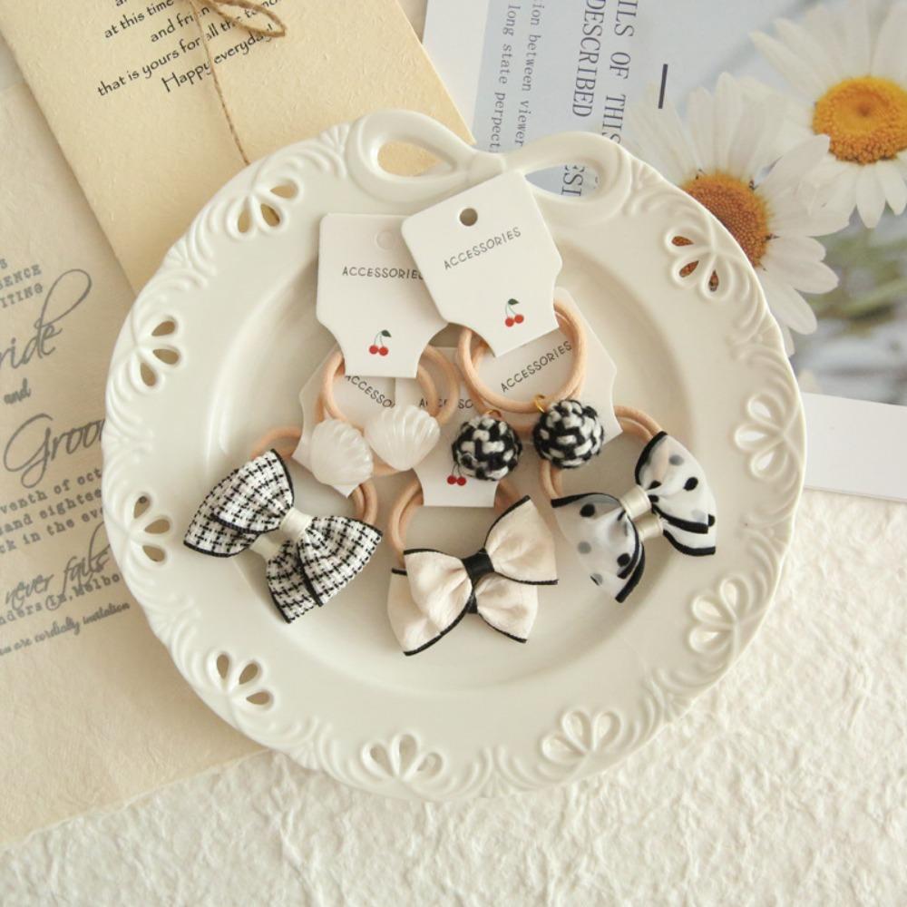 10 шт. милые эластичные резинки для детей, девочек, банты, цветочные головные уборы, резинки для волос, банты