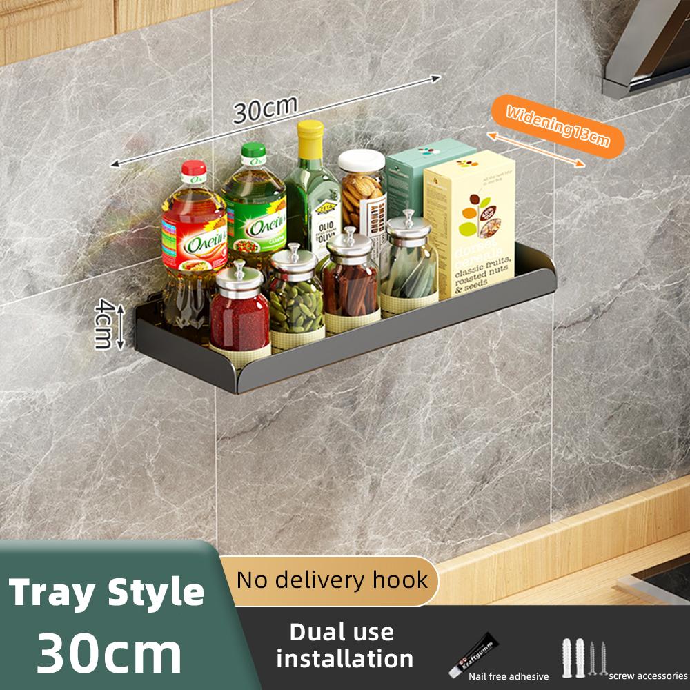 Кухонный органайзер для специй, настенные полки для специй без отверстий, кухонные полки для хранения, алюминиевые полки для приправ