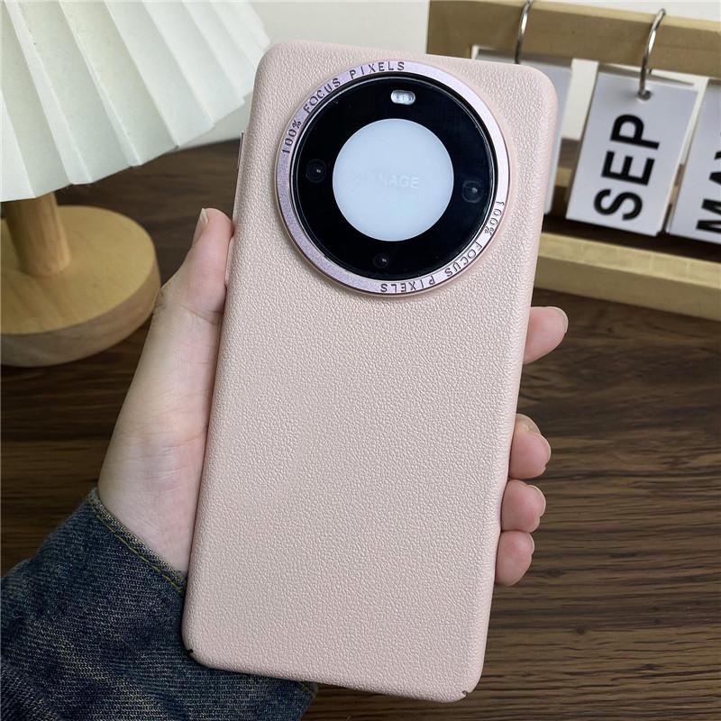 Для Huawei Mate 60 Pro Plus RS Ultimate прочный металлический чехол с большой дыркой в оправе объектива Litchi Grain PC, защитный чехол от отпечатков пальцев, задняя крышка-оболочка