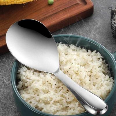 Ложка для риса из нержавеющей стали, антипригарная лопатка для приготовления пищи, эргономичный дизайн, простой в уходе, универсальный кухонный инструмент для домашнего ресторана