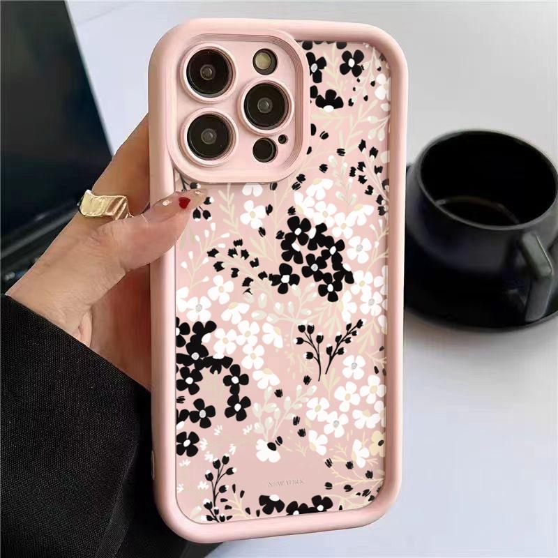 Черно-белые цветы Чехол для телефона Для iPhone 17 Pro Max 16E 15 Pro 14 13 12 11 Mini AIR XS XR XS 8Plus Мягкий силиконовый чехол