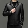 Leather Jacket Autumn New Solid Color Lapel Sheepskin Jacket Men's Leather Blazer