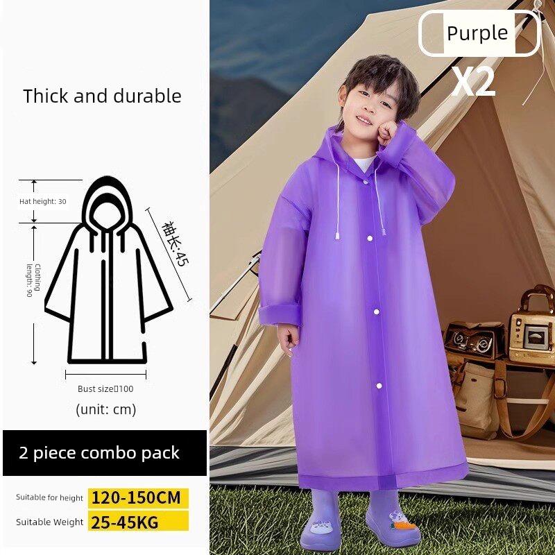 2026 New Model Children's Disposable Raincoat, Can Be Worn over a Backpack, for Boys and Girls Going to School, Rainproof, Thickened, Portable