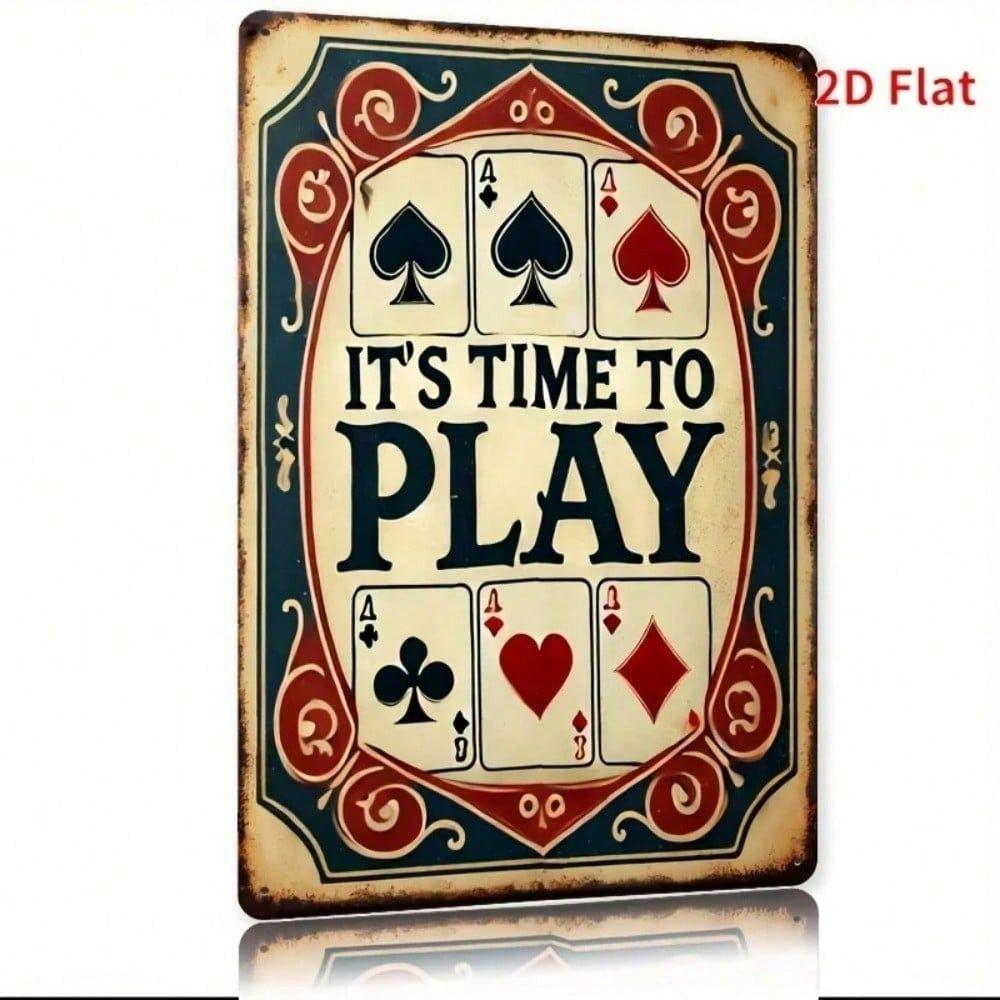 Металлическое Настенное Искусство Винтажный Знак-Лопата IT's TIME to PLAY, Декор Игровой Комнаты