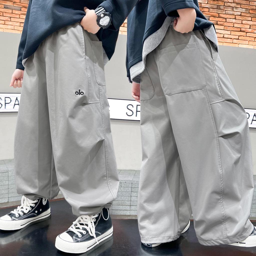 Мальчиковые брюки карго - Коллекция Осень 2025: Повседневные длинные брюки для детей среднего и старшего возраста