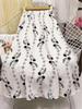 Французская Цветочная Юбка Большого Размера А-силуэта – Эластичный Пояс, Универсальная, Свободно ниспадающая, Лесной Стиль для Весны/Осени.