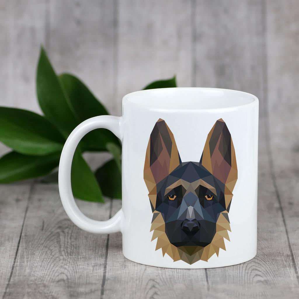 Owczarek Niemiecki, Alsatian I -Kubek Ze Zdjęciem I Napisem Geometryczny Pies Art-Dog