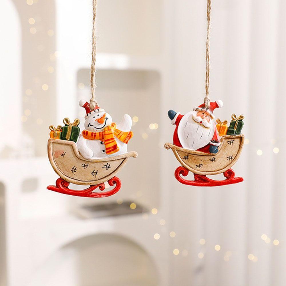 Resin Christmas Tree Hanging Ornament Snowman Xmas Pendant Christmas Gift Toy