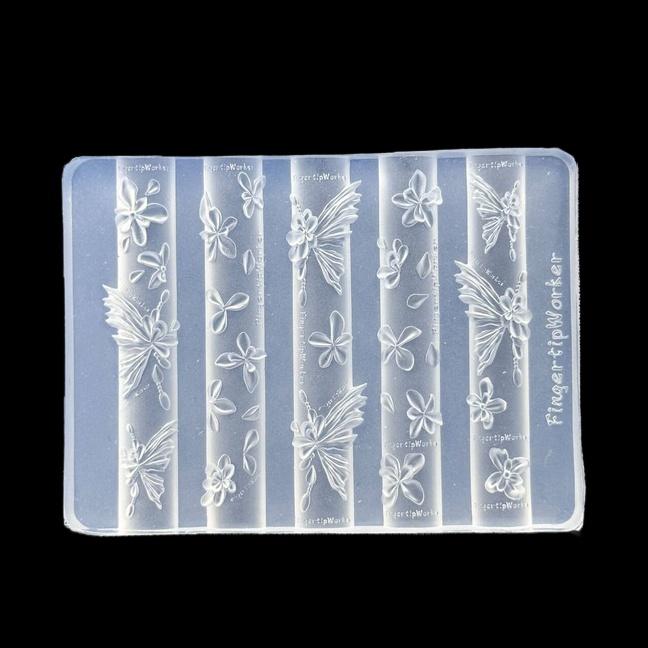 Барочное сердце Французское ожерелье Бабочка Цветок 3D Акриловая форма для ногтей DIY Украшение для нейл-арта Прозрачный маникюрный шаблон