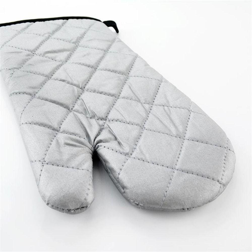 Термостойкие длинные хлопковые прихватки для духовки, утолщенные утепленные удлиненные перчатки для выпечки, хлопковая подкладка, угловые манжеты, для барбекю, наручные перчатки