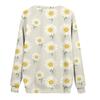 Women's Fashion Flower Printing Round Neck Sweater Top