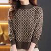 Navava Women S Color Block Pattern Point Half Polo Long Sleeve Knit Sweater Nk  
