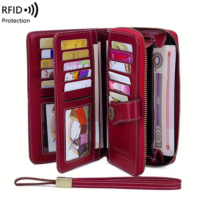 RFID Кошелек-щетка от кражи с длинной молнией Женский кошелек Европейский и американский Большой вместимости Ручной ID-кошелек
