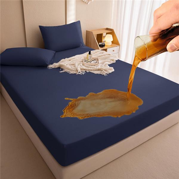 Waterproof Fitted Sheet Breathable Anti-Bacteria Solid Color Modern Mattress Cover Urine Double Bedspread Sheets Bed Set