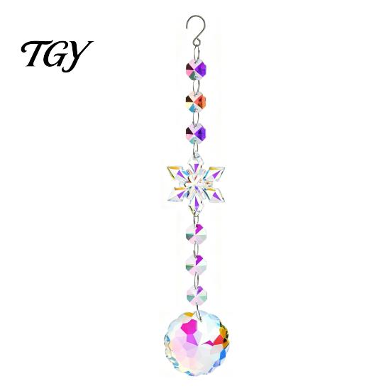 Unique Housewarming Gift for Her Faux Crystal Sun Catcher, Hanging Prism Suncatcher, Snowflake Rainbow Maker Pendant Balcony Window, Home Christmas