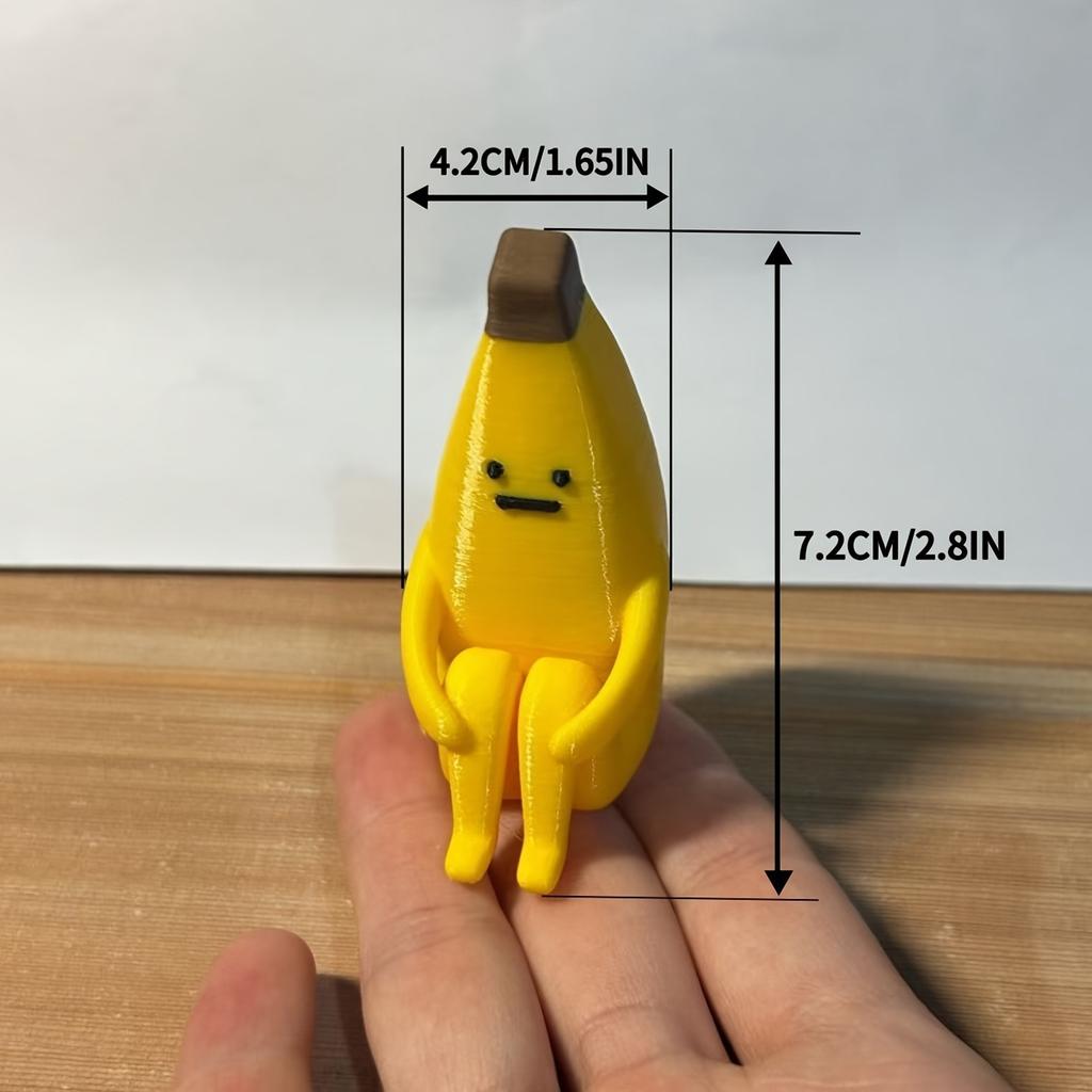 3 шт./2 шт./1 шт. Тревожный Банан 3D-печатные фигурки | Прочный материал PLA, Креативный декор для дома, офиса и автомобиля