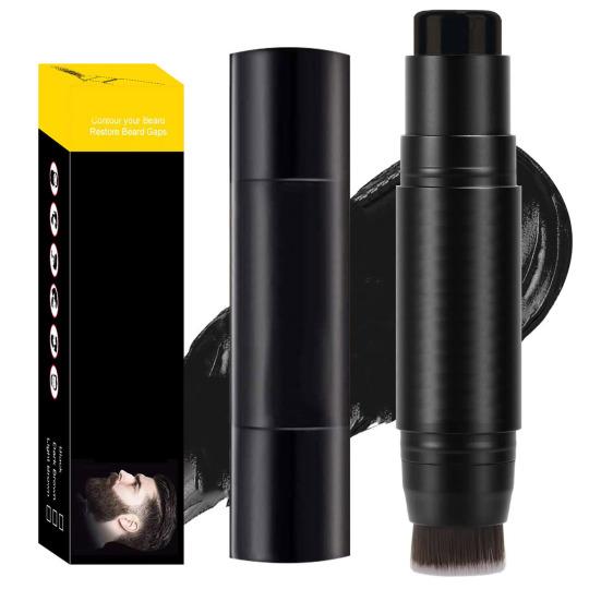 Карандаш для заполнения бороды для мужчин, естественный вид, долговечный, водостойкий, устойчивый к поту, усики, брови, портативная 2-в-1 двухсторонняя кисть для заполнения бороды