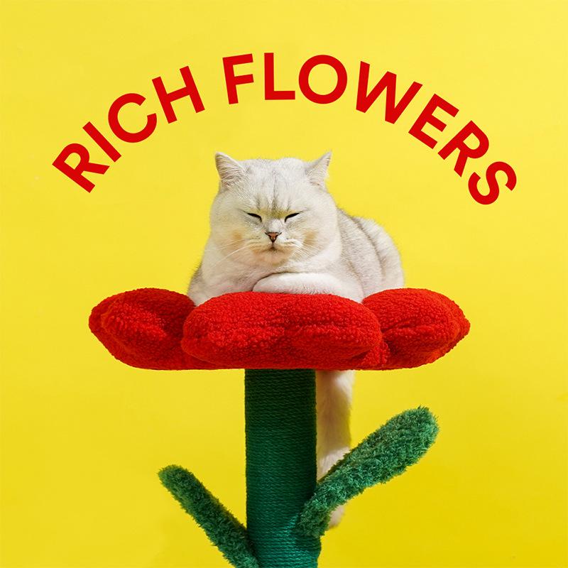 Кошачье гнездо в виде цветка зезе: Закрытый кошачий домик с когтеточкой, мягкий и дышащий.