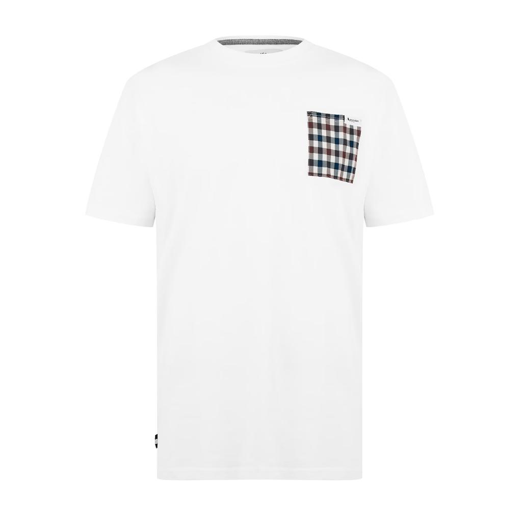 Aquascutum Mens Checked Chest Pocket Active T-Shirt